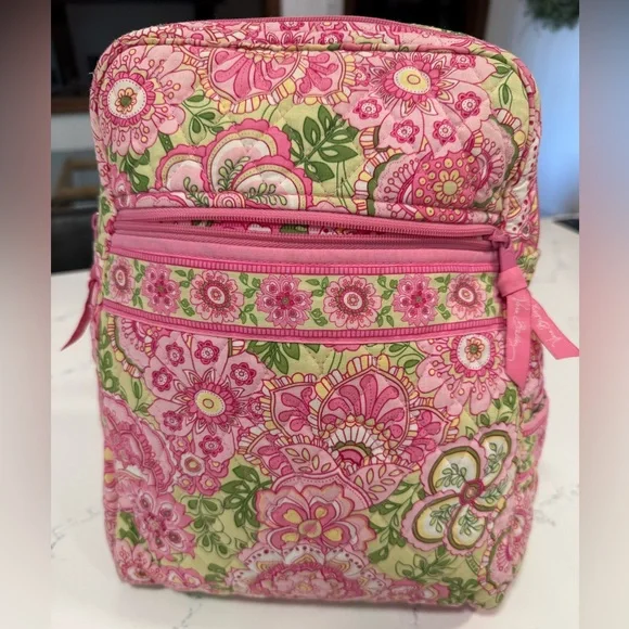 Vera Bradley Pink and Green Floral Backpack - Picture 1 of 6